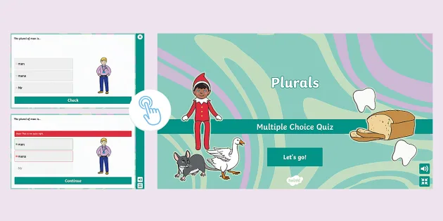 A Quiz Game for Plurals - Plural Nouns in Sentences