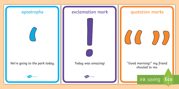 Punctuation Marks and Explanation Matching Cards - Twinkl