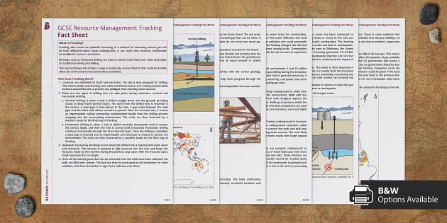 GCSE Resource Management: Fracking Fact Sheet - Twinkl