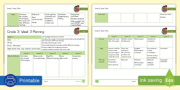 Grade 3 Phonics: Term 3: Week 3: Planning - Twinkl