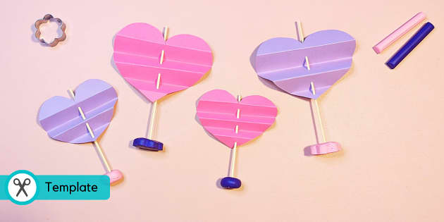 Folded Hearts Decoration  Valentine's Day Crafts - Twinkl