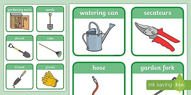 Gardening Tools Flashcards (teacher made) - Twinkl