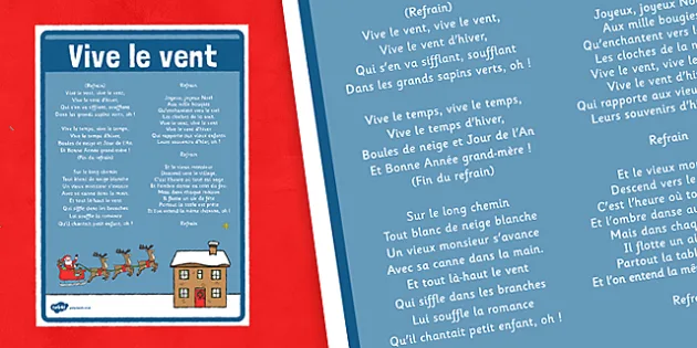 Vive le Vent Lyrics Poster French (teacher made) - Twinkl