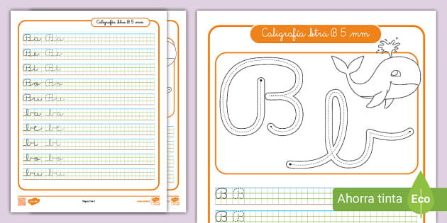Hoja De Trabajo: Caligrafía 5mm Letra B (profesor Hizo)