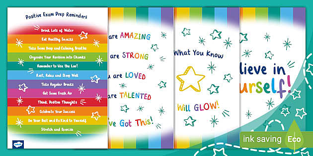 Exam Preparation: Positivity Posters/Visual Reminders