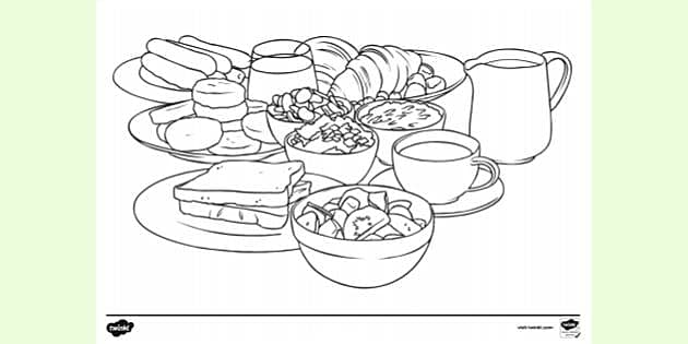 FREE Breakfast Food Colouring Page Colouring Sheets