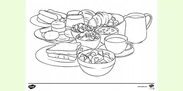 eat breakfast coloring page