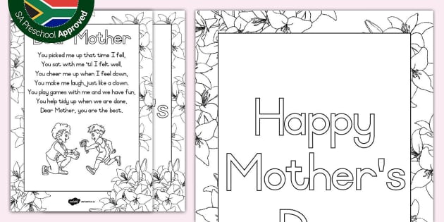 Mother's Day Card - Poem (teacher made) - Twinkl