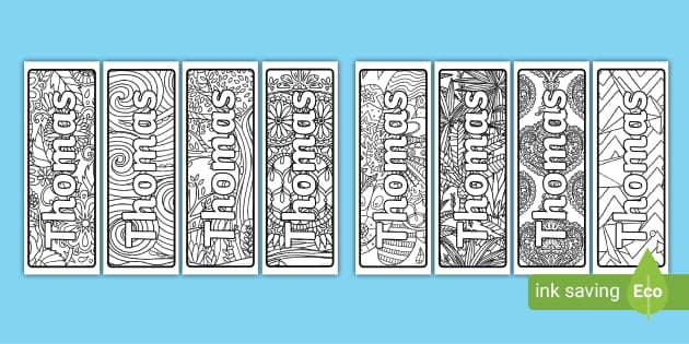 Free Thomas Mindfulness Name Colouring Bookmarks Twinkl 4776