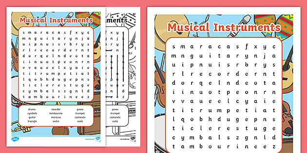 FREE! - Music Word Search | Word Search with Answer Key