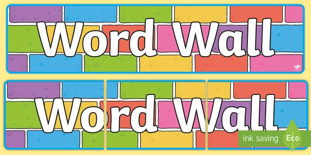 Word Wall Display Banner Color Bricks Teacher Made - Word Wall Ideas For Classroom