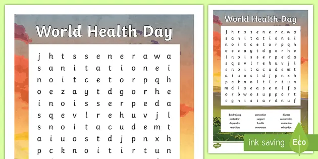 World Health Day Word Search Answers | Primary Resource