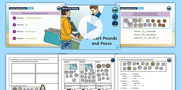 👉 Supports White Rose Maths Convert Pounds and Pence