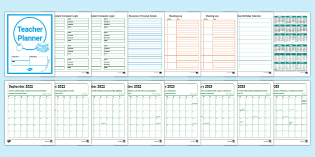 teacher planner academic year 2022 2023 teacher made