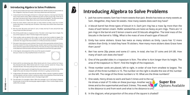 ks3 algebra problem solving