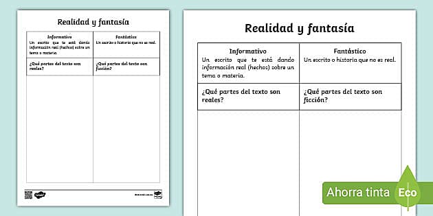 Hoja De Actividad Realidad Y Fantasía Guía De Trabajo 1651