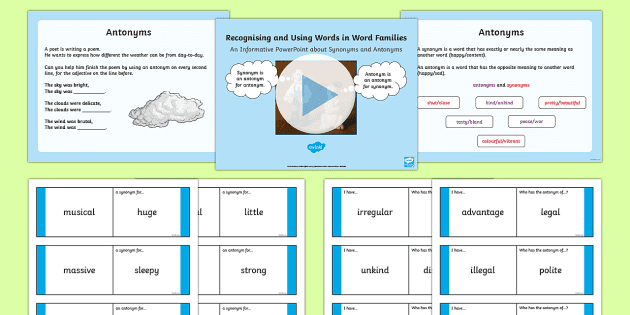 SYNONYMS AND ANTONYMS: TEACHING AND LEARNING RESOURCES - BUNDLE