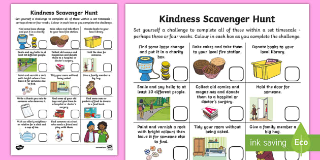 Kindness Scavenger Hunt Worksheet / Worksheet (teacher made)