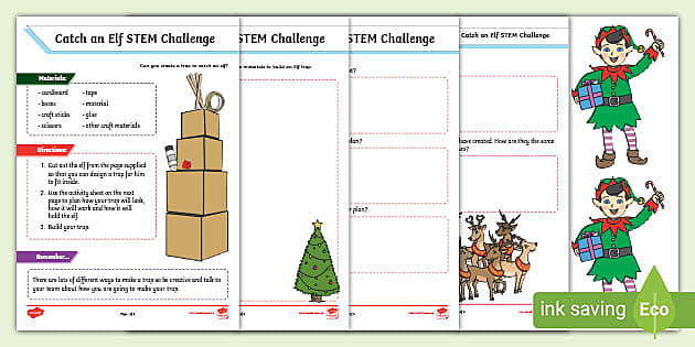 Catch An Elf Stem Challenge F 2 Stem Resources Twinkl