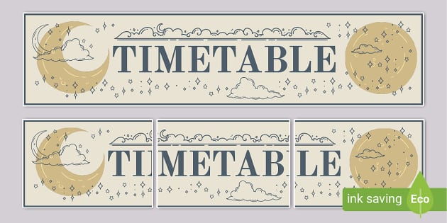 Celestial Theme Timetable Display Banner (teacher made)