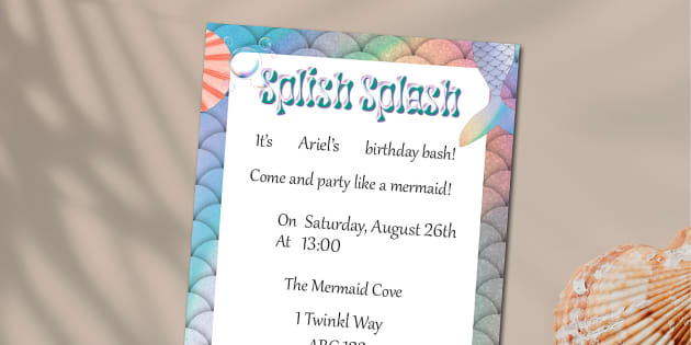 Printable Mermaid Birthday Invitations | Twinkl Party