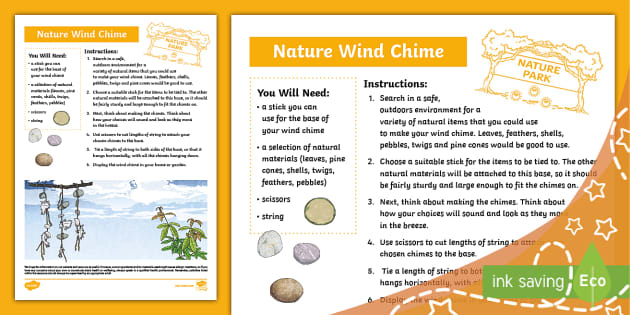 Wind Craft Chime Instructions - Primary Resource - Twinkl