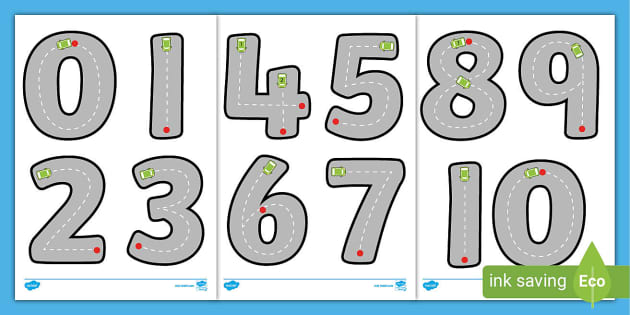 Road-Themed Number Formation (Teacher-Made) - Twinkl