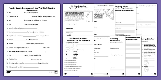 Third Grade Beginning of the Year Assessment Pack - Twinkl
