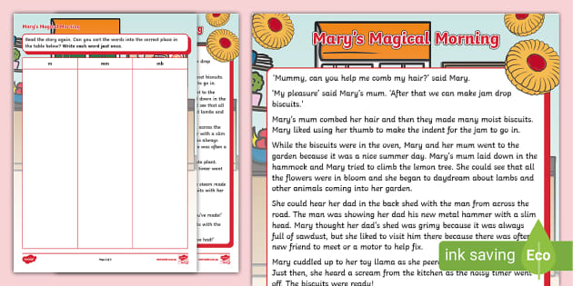 ‘m’, ‘mm’ And ‘mb’ Phoneme Spotter Story