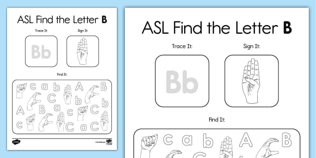 ASL Find The Letter B Activity (teacher Made) - Twinkl