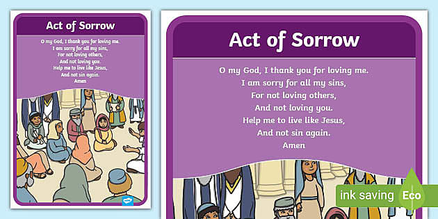 Act of Sorrow Children’s Prayer Poster | Twinkl - Twinkl