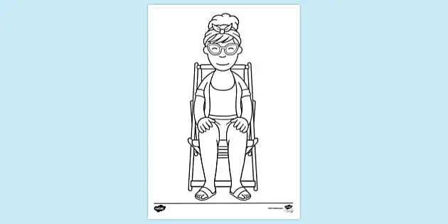 sitting on the chair coloring pages