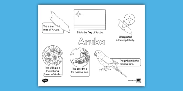 Aruba Facts Coloring Sheet (teacher made) - Twinkl