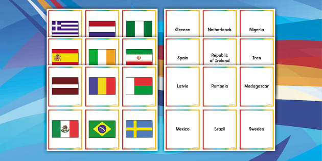 Commonwealth Flag Matching Game - Flash Cards