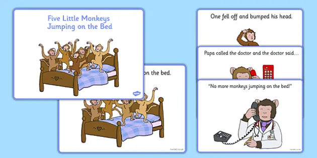 Wait перевод на русский. Little Monkeys jumping on the Bed текст. Five little Monkeys jumping on the Bed слова. No more Monkeys jumping on the Bed. 5 Little Monkeys текст.