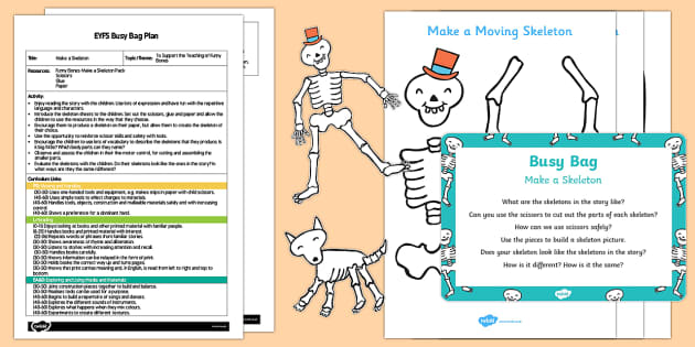 Eyfs Make A Skeleton Busy Bag Plan And Resource Pack