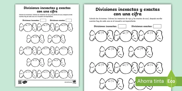 hojas de trabajo de división para el grado 3