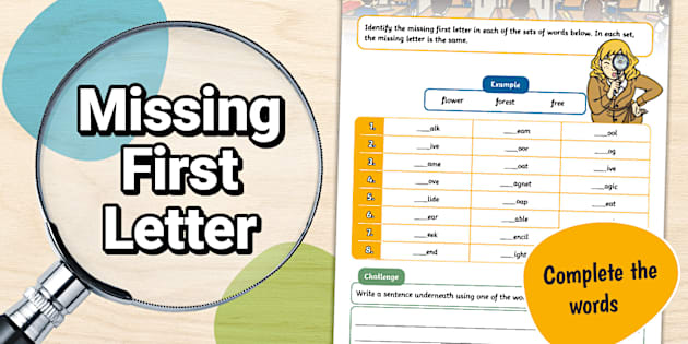 Writing Prompt: Missing First Letters