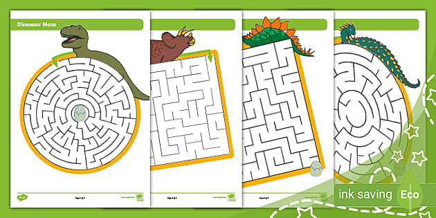 Dinosaur Game - Free Printable Maze - Moms & Munchkins