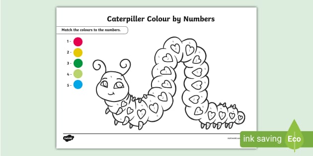 FREE! - Caterpillar Colour by Number (Teacher-Made) - Twinkl