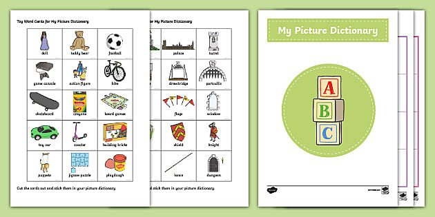 School Supplies Vocabulary Mini-Book, Classroom Vocabulary Picture  Dictionary