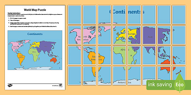 Map Mundi Continents - online puzzle