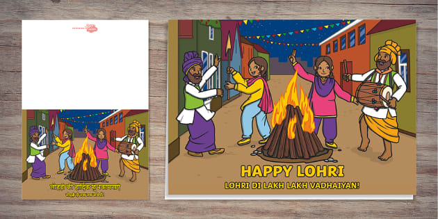 Happy Lohri English/Hindi Card | Twinkl Party (teacher made)
