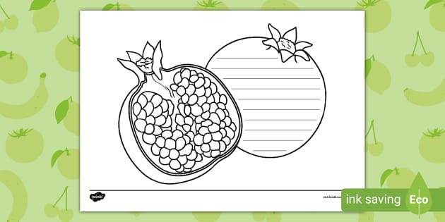 Pomegranate Writing Template (teacher made) - Twinkl