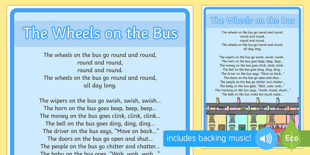 FREE! - Nursery Rhymes Wheels on the Bus Large Display Poster