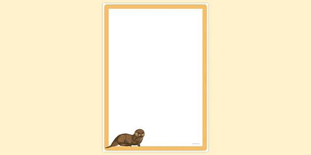 Simple Blank Sea Otter Page Border | Page Borders | Twinkl