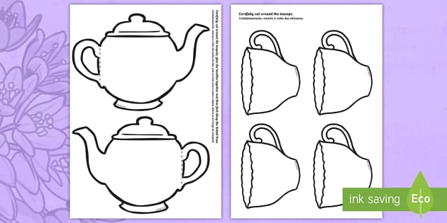 Mother's Day Card Blank Teapot Card Craft English/Portuguese - Mother's Day