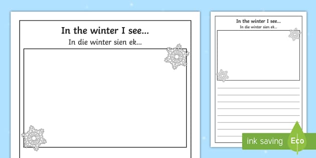 In the Winter I See Writing Frames English/Afrikaans