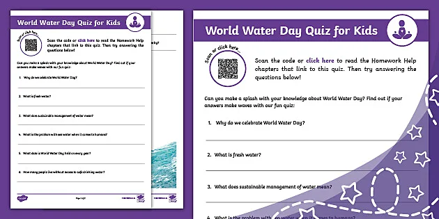 World Water Day Quiz for Kids | World Water Day Resources
