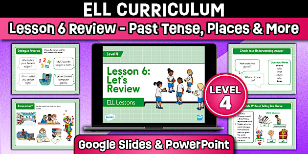 ELL: Level 4, Lesson 6 Review PowerPoint & Google Slides